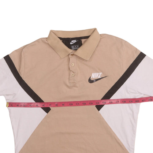 Nike Men's Beige Colourblock Polo Shirt XL
