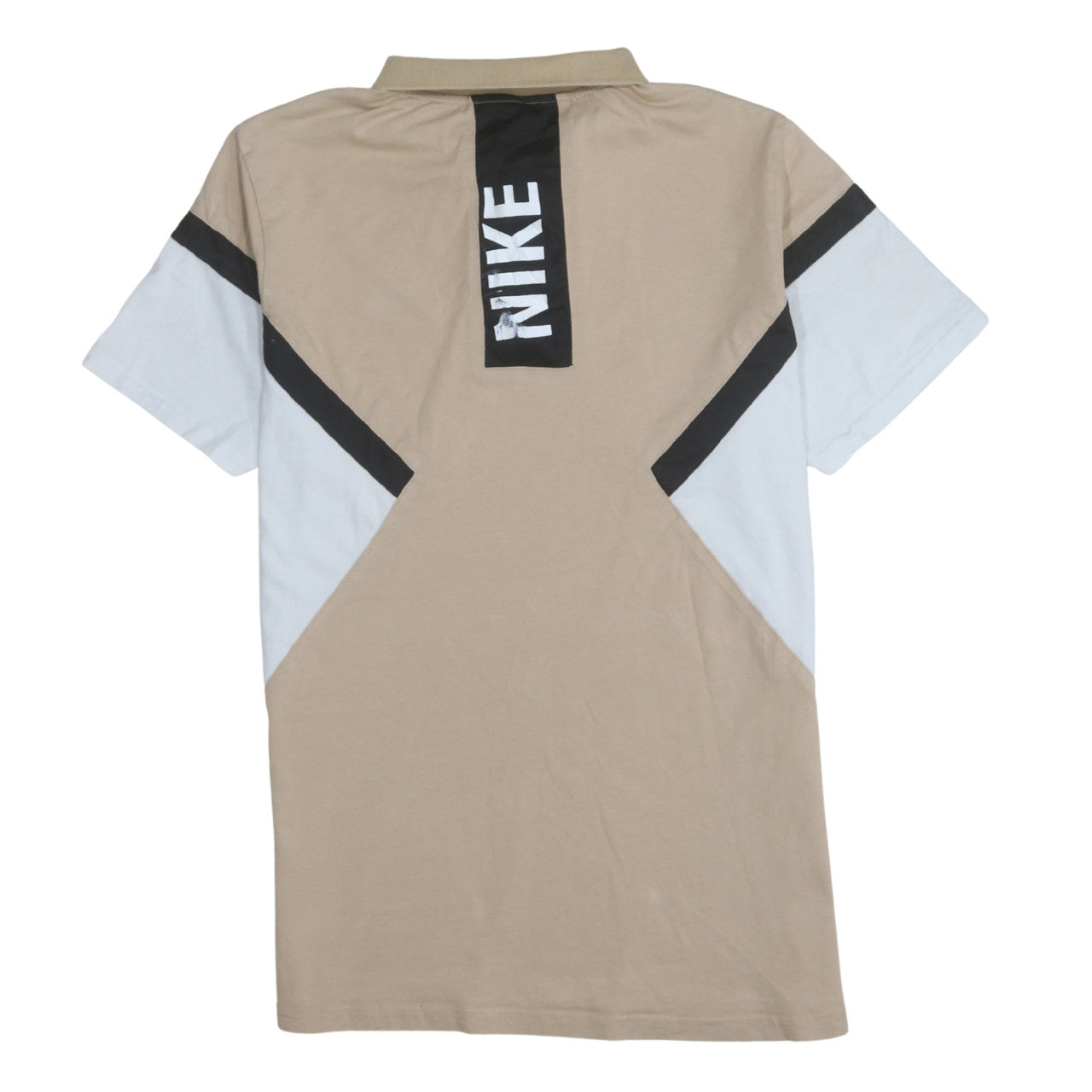 Nike Men's Beige Colourblock Polo Shirt XL