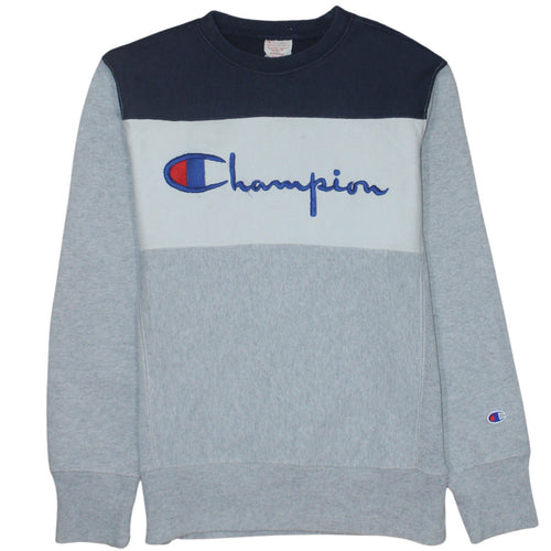 Champion Men's Grey Reverse Weave Sweatshirt Medium Embroidered Logo