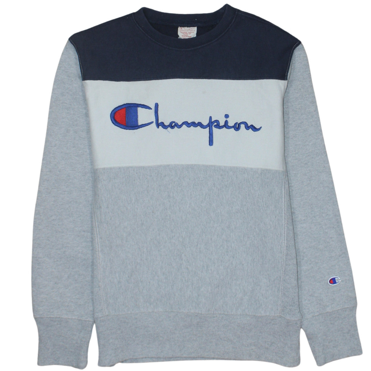 Champion Men's Grey Reverse Weave Sweatshirt Medium Embroidered Logo