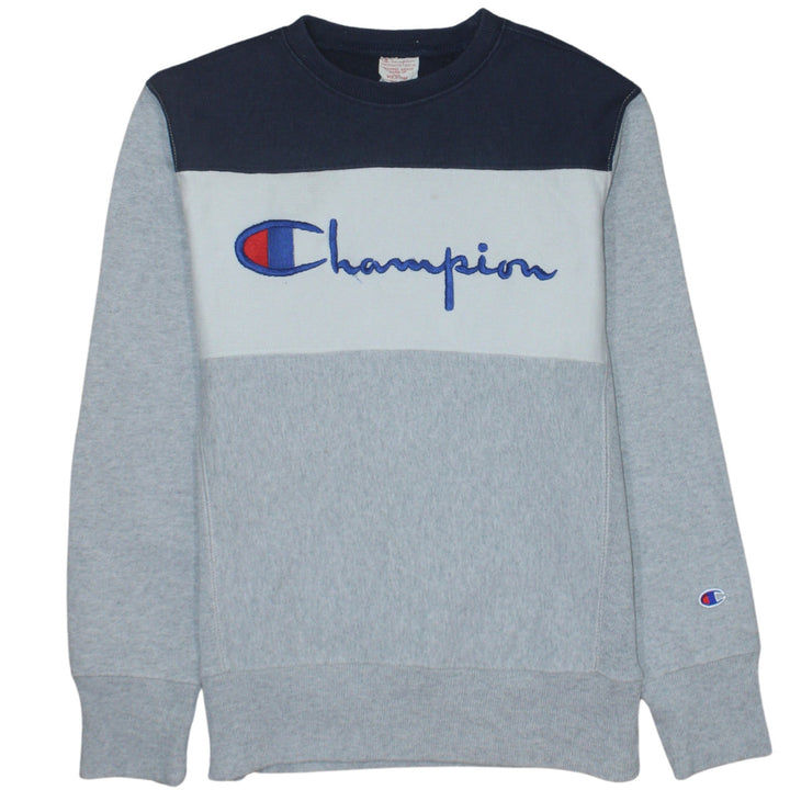 Champion Men's Grey Reverse Weave Sweatshirt Medium Embroidered Logo