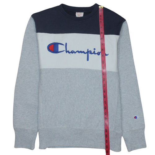 Champion Men's Grey Reverse Weave Sweatshirt Medium Embroidered Logo