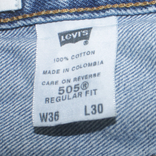Levi's 505 Men's Blue Regular Fit Straight Leg Jeans W36 L30