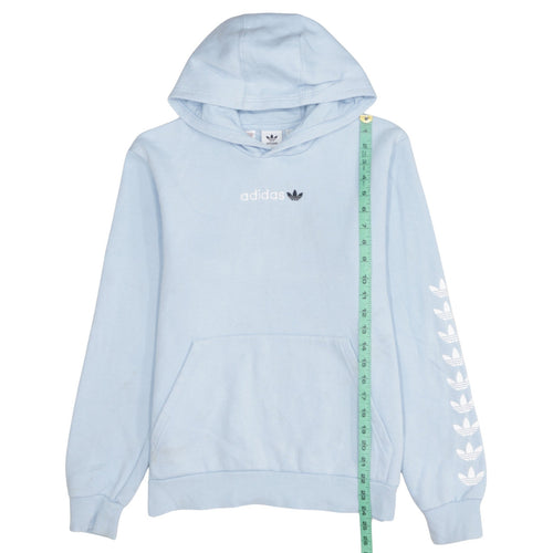 Adidas Girls Blue Pullover Hoodie XL 15-16 Years Logo Hooded Sweatshirt