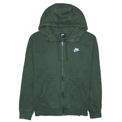 Nike Men's Green Full Zip Fleece Hoodie M Regular Fit
