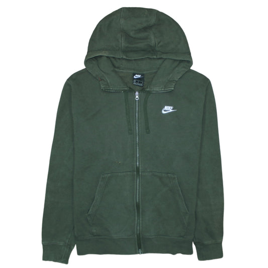 Nike Men's Green Full Zip Fleece Hoodie M Regular Fit
