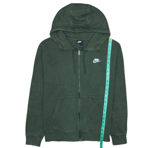 Nike Men's Green Full Zip Fleece Hoodie M Regular Fit