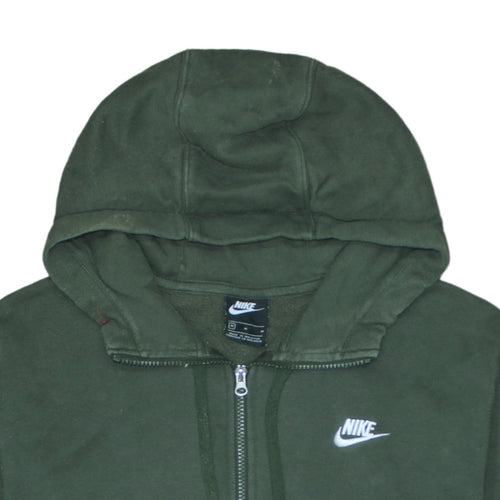 Nike Men's Green Full Zip Fleece Hoodie M Regular Fit