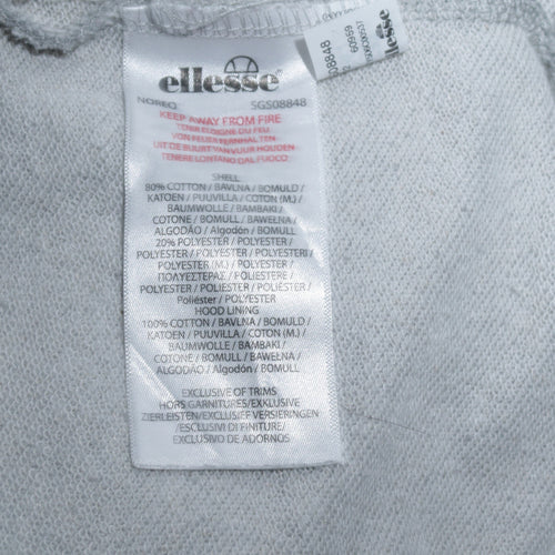 Ellesse Womens Grey Pullover Hoodie UK 18 Cotton Blend Casual