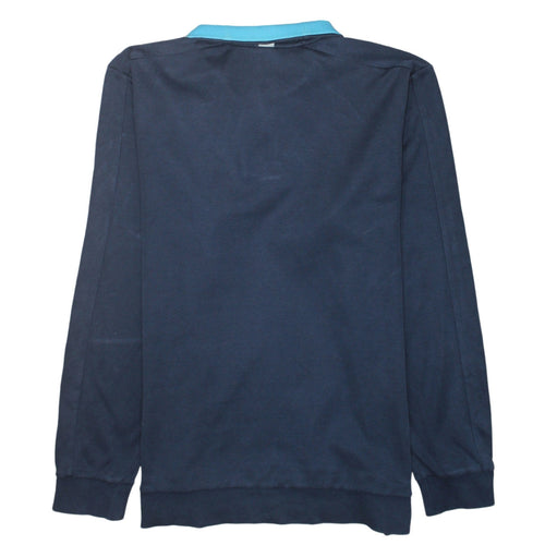 Hugo Boss Men's Blue Long Sleeve Polo Shirt XL Cotton Logo Collar