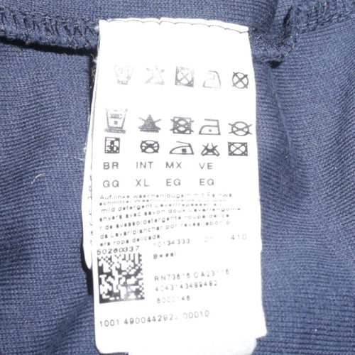 Hugo Boss Men's Blue Long Sleeve Polo Shirt XL Cotton Logo Collar