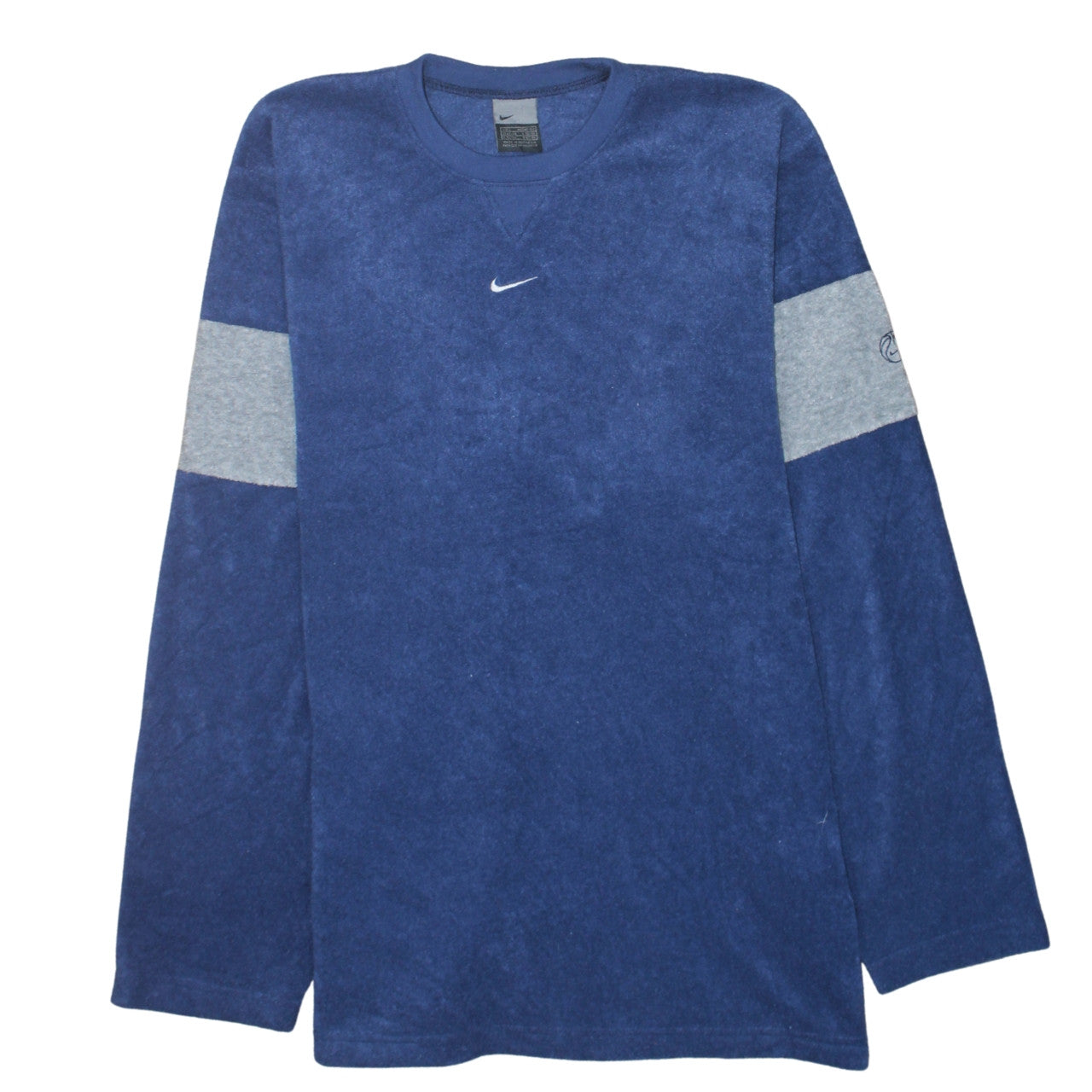Nike Mens Blue Crew Neck Pullover Sweatshirt Size L Fleece Sportswear