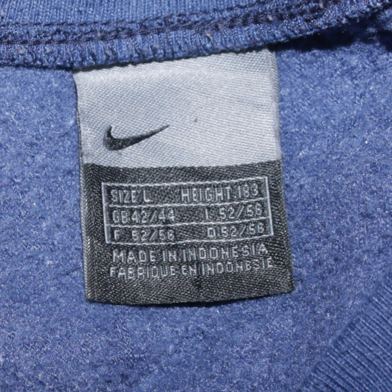 Nike Mens Blue Crew Neck Pullover Sweatshirt Size L Fleece Sportswear