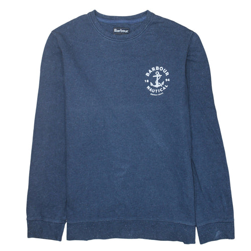 Barbour Men's Blue XL Nautical Logo Crew Neck Sweatshirt