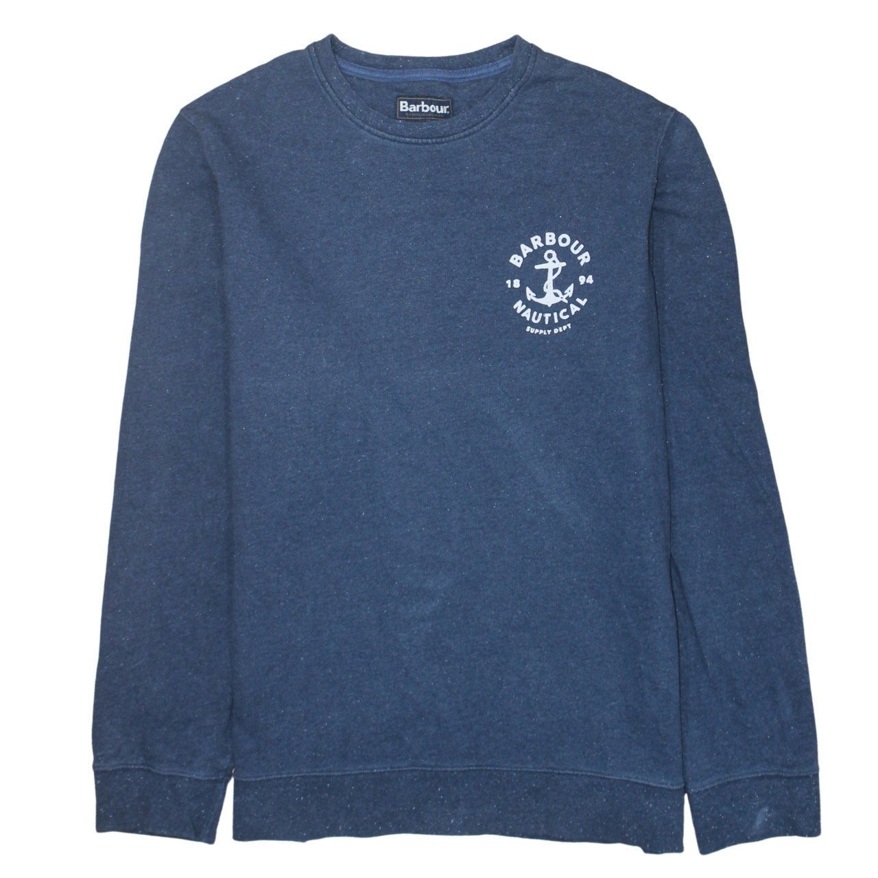 Barbour Men's Blue XL Nautical Logo Crew Neck Sweatshirt