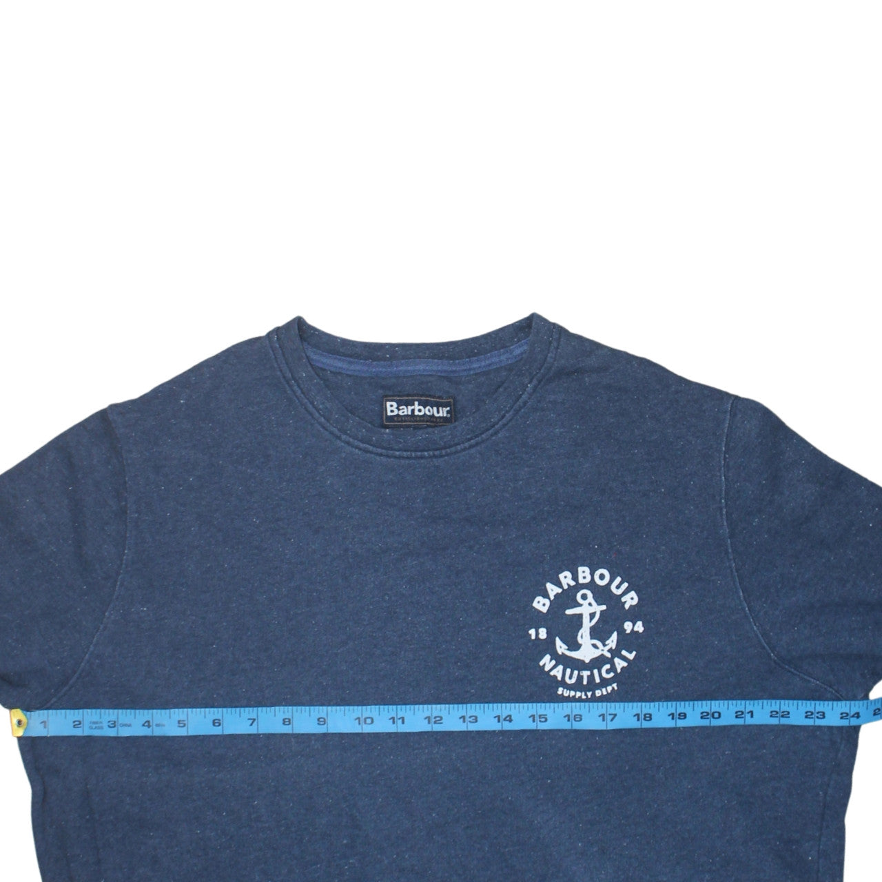 Barbour Men's Blue XL Nautical Logo Crew Neck Sweatshirt