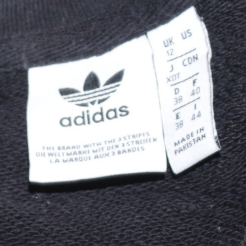 Adidas Womens Black Crew Neck Logo Sweatshirt Size 12