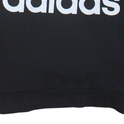Adidas Womens Black Crew Neck Logo Sweatshirt Size 12