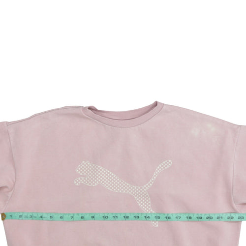 Puma Women's Pink Crew Neck Pullover Sweatshirt Size L