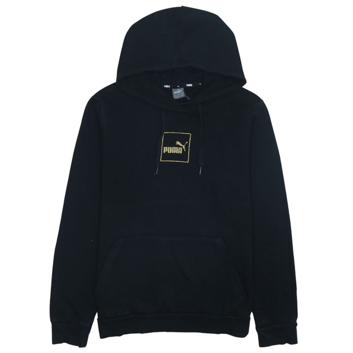 Puma Women's Black Medium Pullover Hoodie Gold Logo