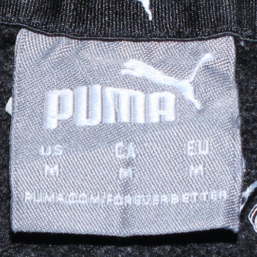 Puma Women's Black Medium Pullover Hoodie Gold Logo