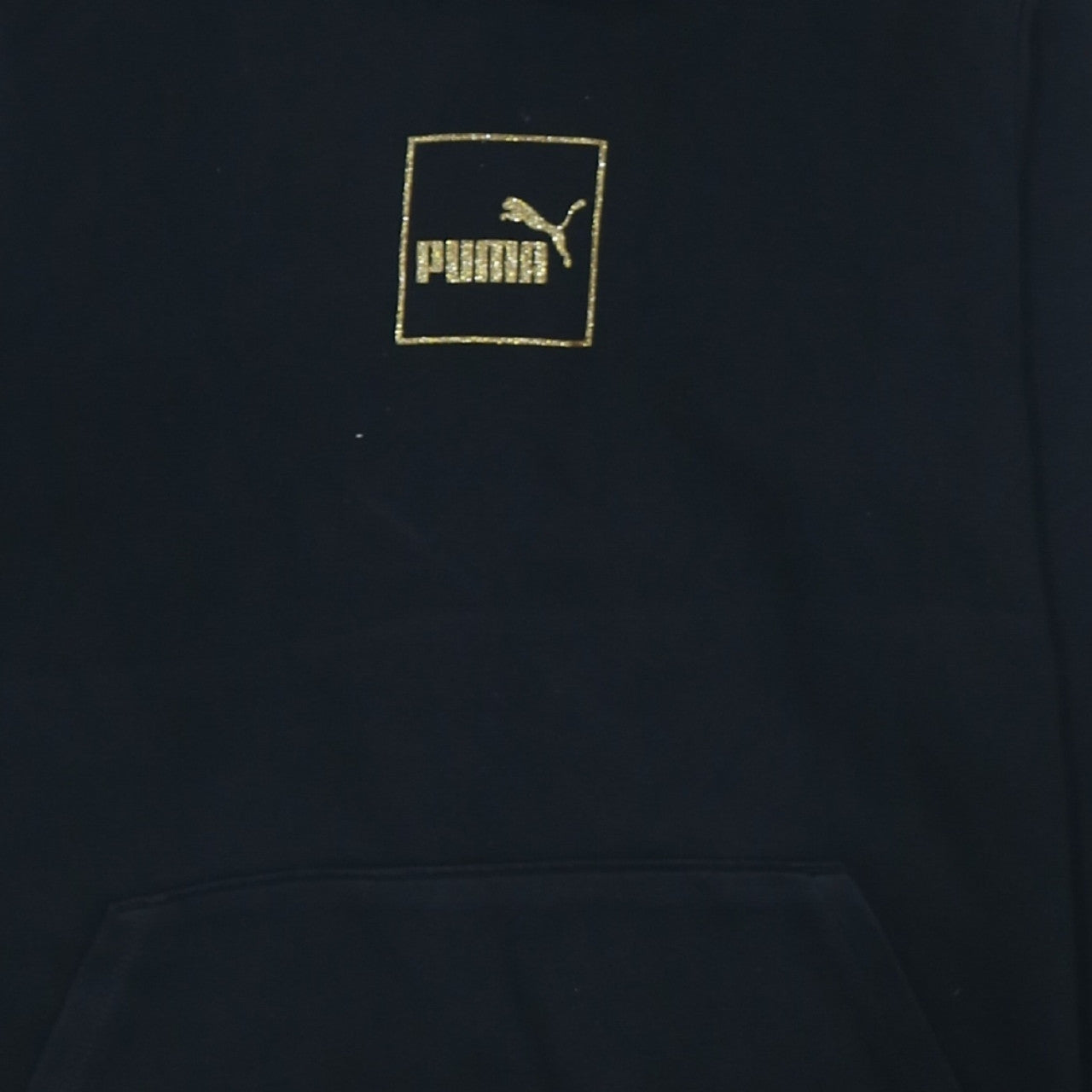 Puma Women's Black Medium Pullover Hoodie Gold Logo