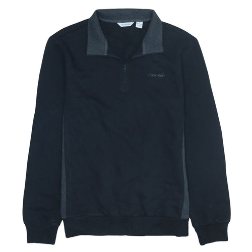 Calvin Klein Men's Black 1/4 Zip Fleece Sweatshirt Size M