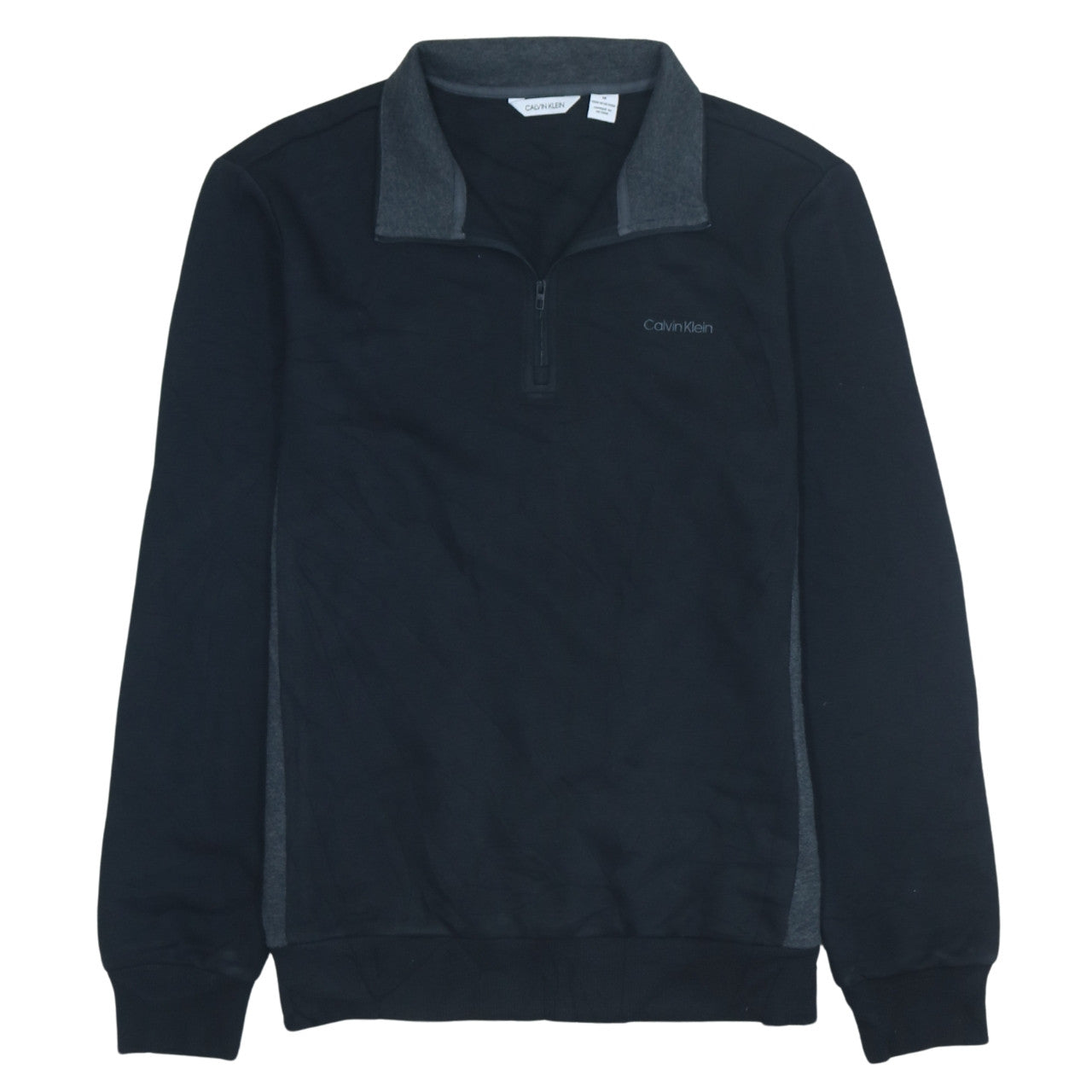Calvin Klein Men's Black 1/4 Zip Fleece Sweatshirt Size M
