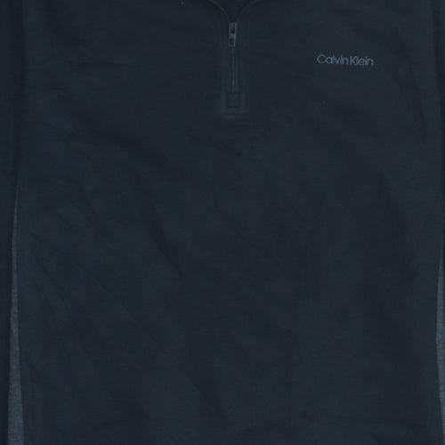 Calvin Klein Men's Black 1/4 Zip Fleece Sweatshirt Size M
