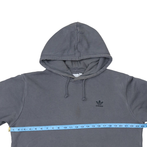 Adidas Men's Grey L Hoodie Track Jacket with Logo & Pocket