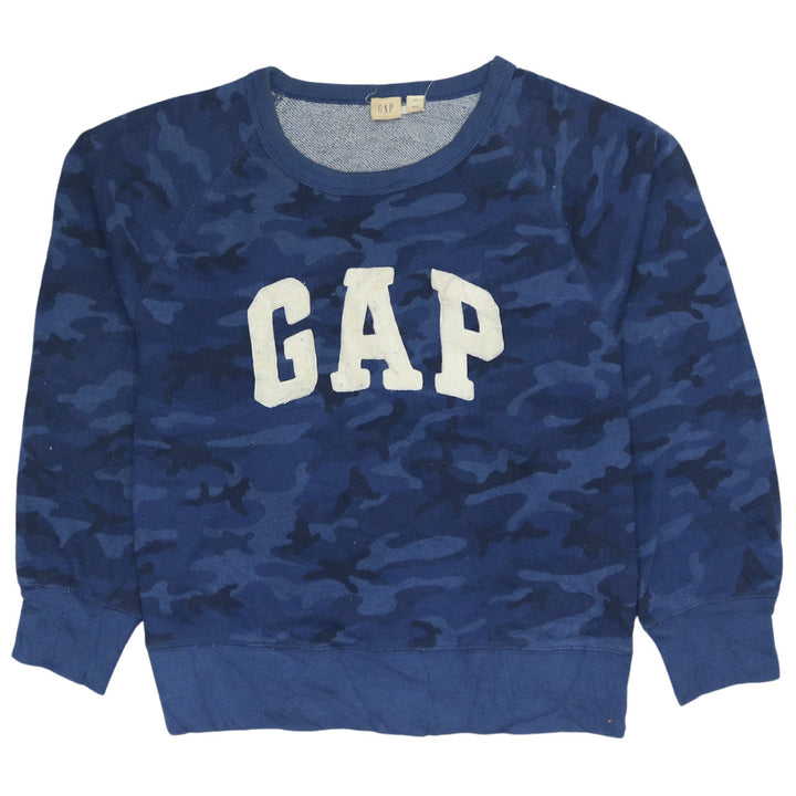 GAP Womens Blue Camouflage Pullover Sweatshirt Size S