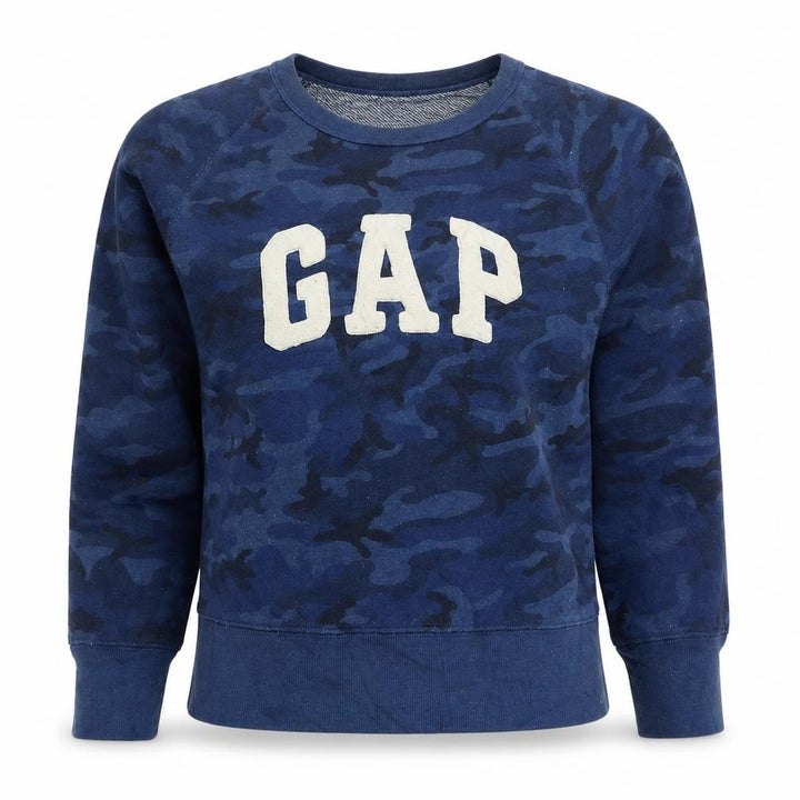 Gap Womens Blue Camouflage Pullover Sweatshirt Size S