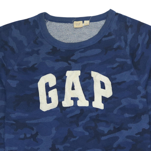 GAP Womens Blue Camouflage Pullover Sweatshirt Size S