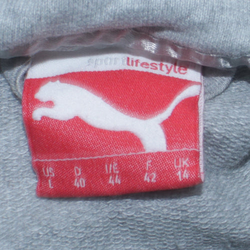 Puma Women Grey Track Jacket UK 14 Full Zip Lightweight Activewear
