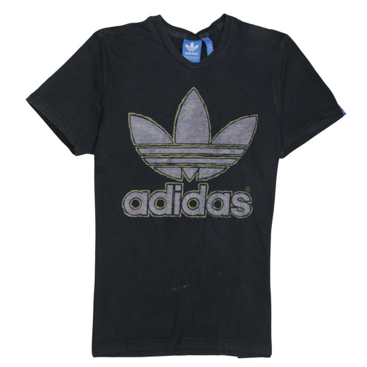 Adidas Mens Black Graphic Logo Short Sleeve T-Shirt Size M