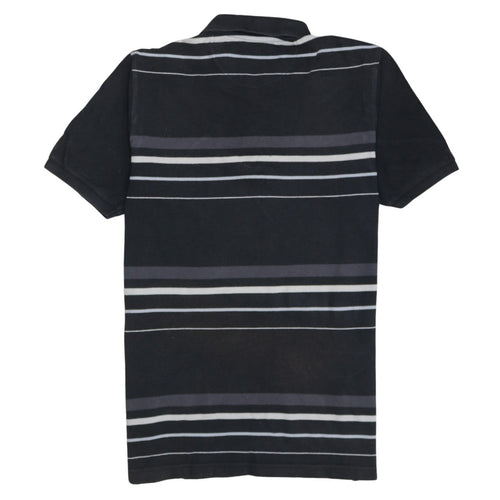 Adidas Men's Black Striped Cotton Polo Shirt M