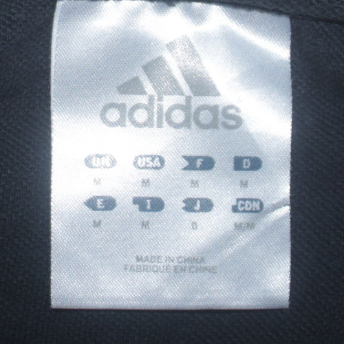 Adidas Men's Black Striped Cotton Polo Shirt M