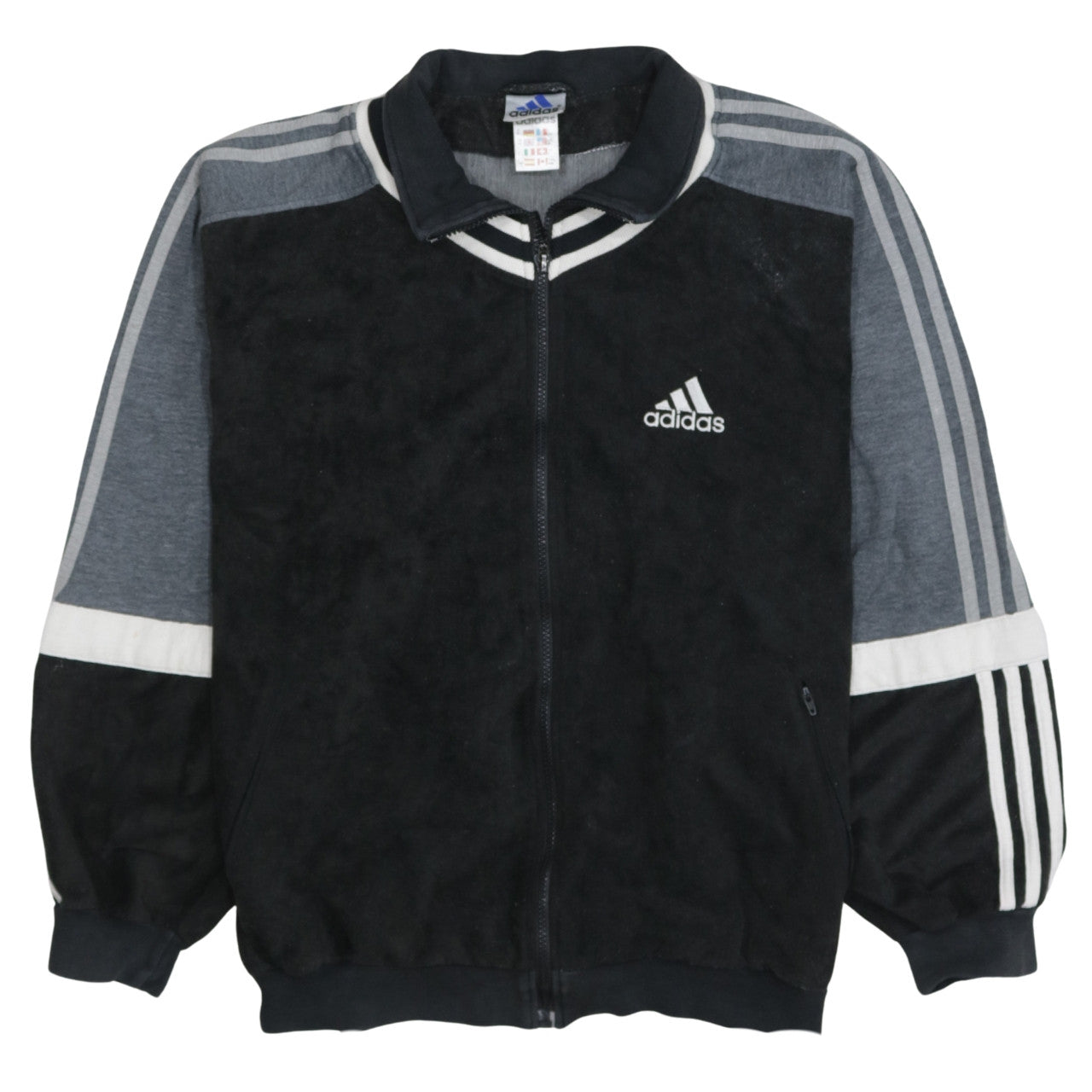 Adidas Men's Black Medium Track Jacket Full Zip Sportswear