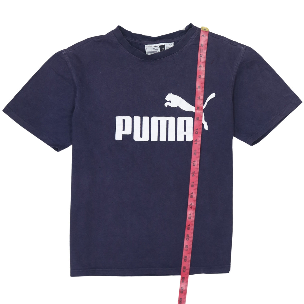 Puma Men's Blue Small Sports Logo Cotton Crew Neck T-Shirt