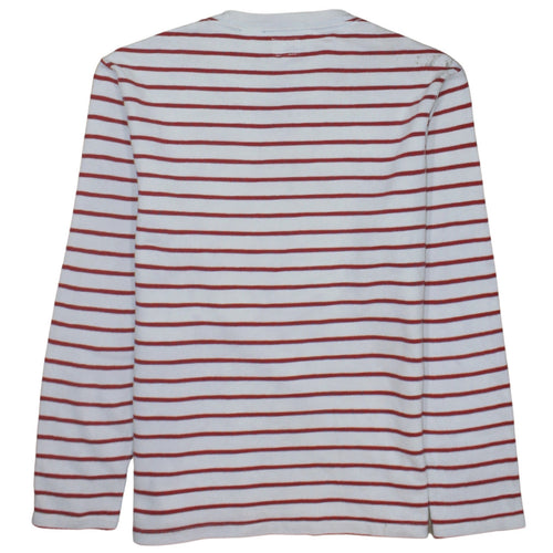 Levi's Men's White Red Striped Cotton Long Sleeve Pullover Sweatshirt Size S