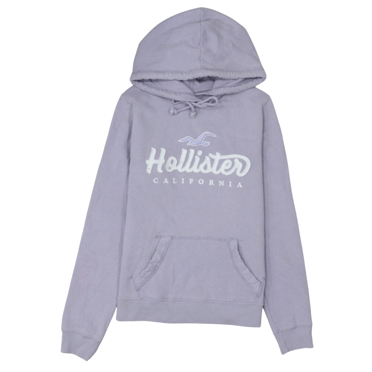 Hollister Women’s Lilac Hoodie Small Pullover Embroidered Logo Cotton Blend