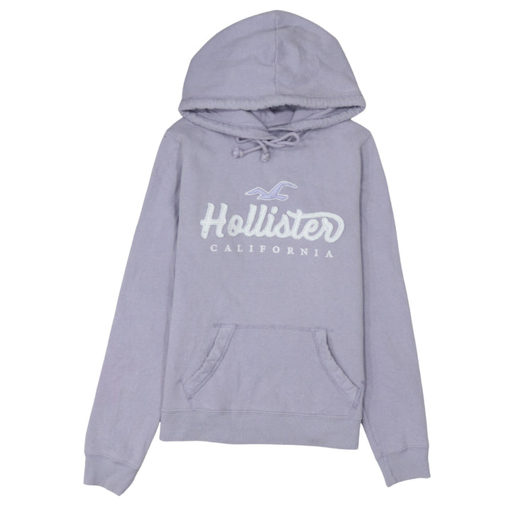 Hollister Women’s Lilac Hoodie Small Pullover Embroidered Logo Cotton Blend