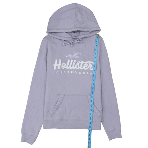 Hollister Women’s Lilac Hoodie Small Pullover Embroidered Logo Cotton Blend