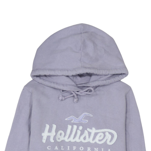 Hollister Women’s Lilac Hoodie Small Pullover Embroidered Logo Cotton Blend