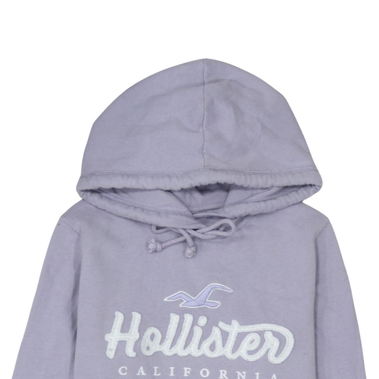 Hollister Women’s Lilac Hoodie Small Pullover Embroidered Logo Cotton Blend