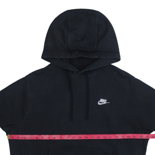 Nike Men's Black Pullover Hoodie Medium Fleece Logo Sweatshirt