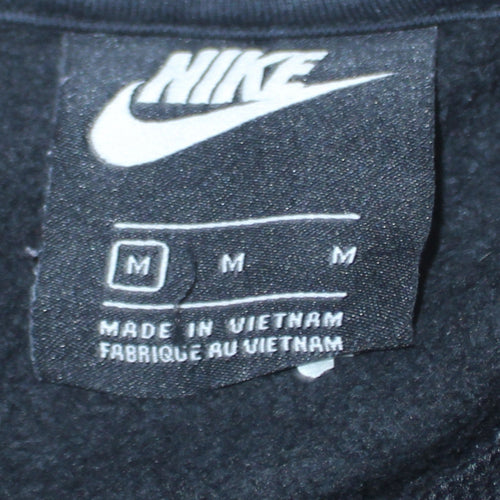 Nike Men's Black Pullover Hoodie Medium Fleece Logo Sweatshirt