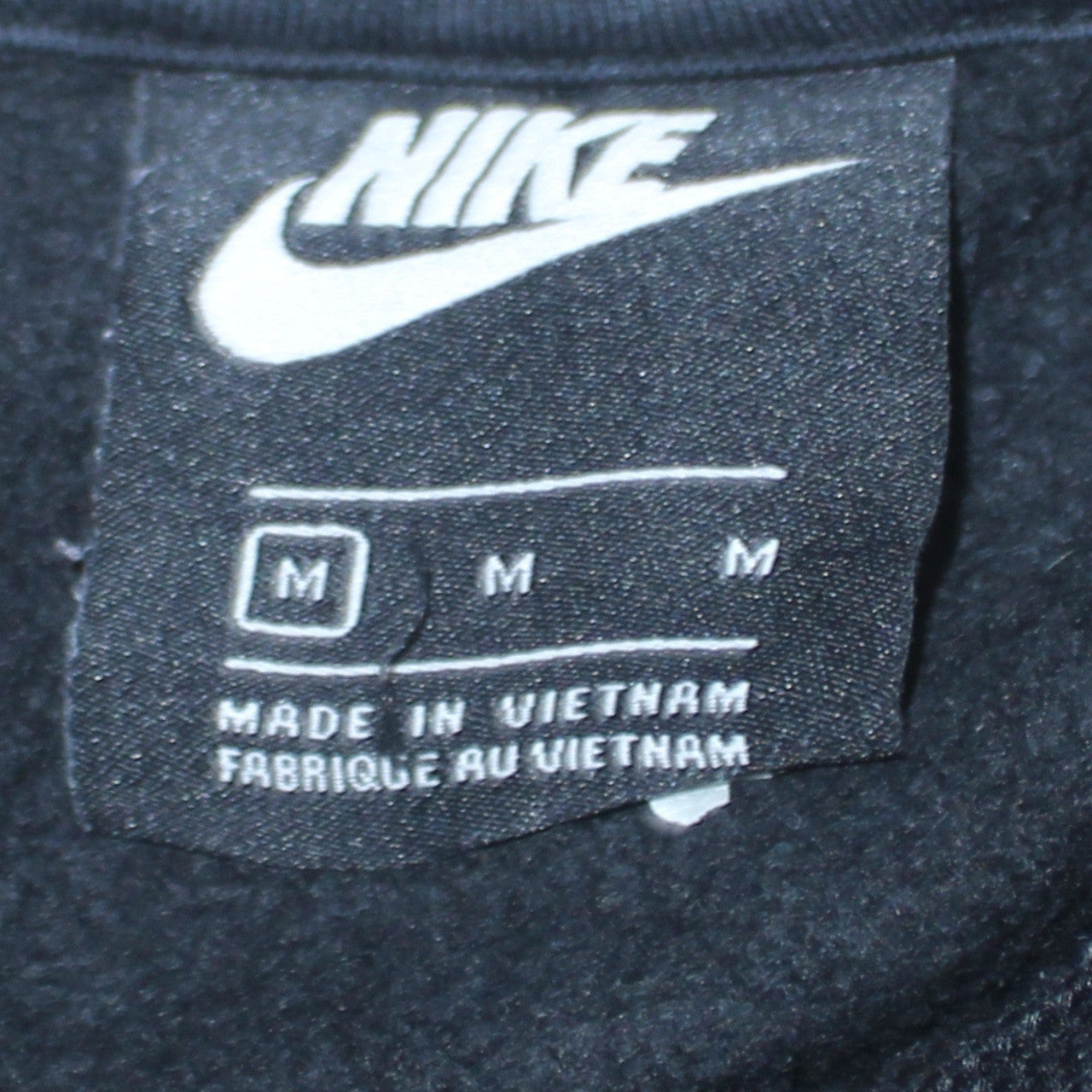 Nike Men's Black Pullover Hoodie Medium Fleece Logo Sweatshirt