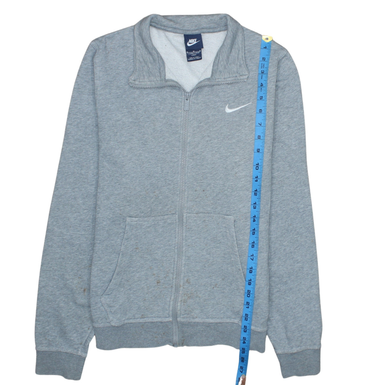 Nike Men's Grey L Track Jacket Full Zip Sports Fleece