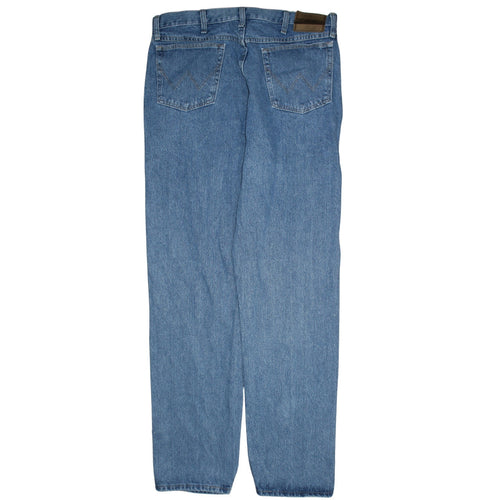 Wrangler Men Blue 36x36 Straight Leg Denim Jeans